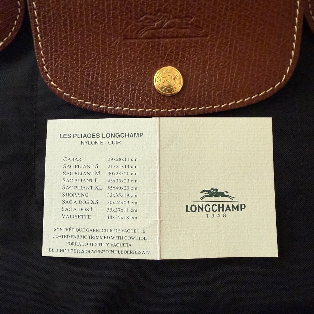 Longchamp Le Pliage Pre-2013 Made in France Original Med Handheld bag, Black - Picture 6 of 12